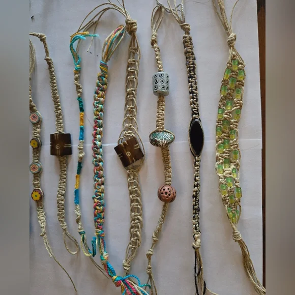 Hemp Bracelets Lot Of 15 Colorful Beaded - Picture 4 of 7
